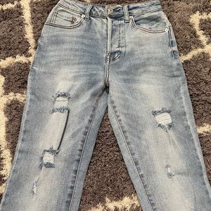 Forever 21 light wash mom jeans